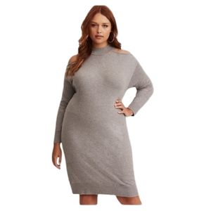 Torrid Cold Shoulder Long Sleeve Sweater Dress